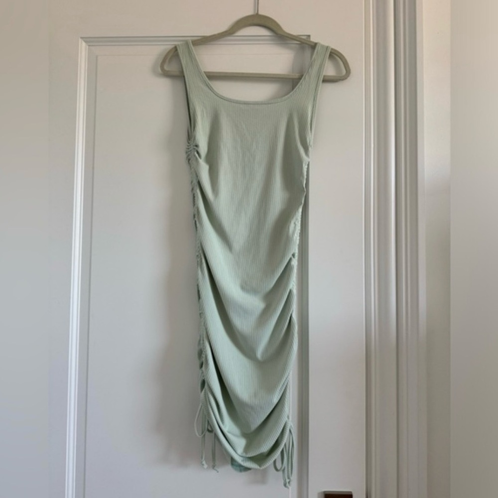 Elegant Mint Green Ruched Dress
